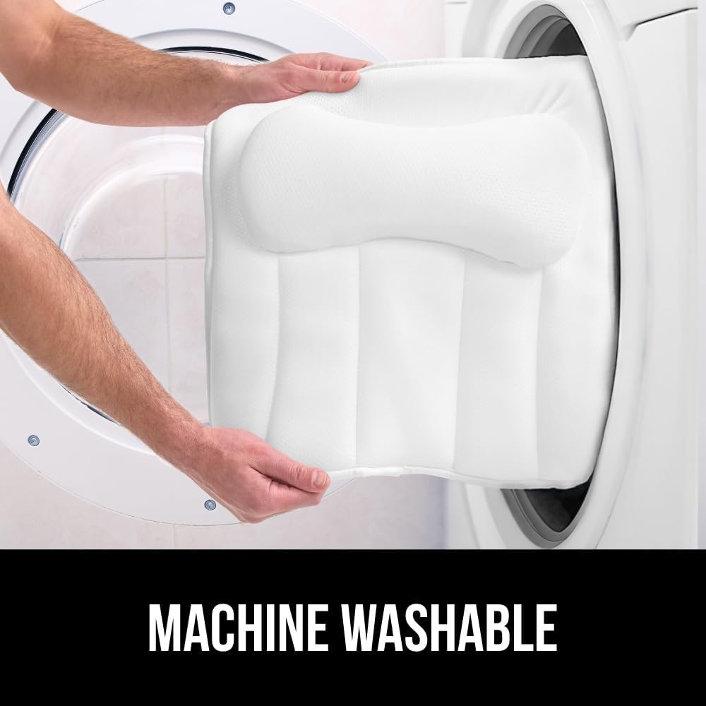 Ergonomic Bath Pillow - Machine Washable, 16.5'' Mesh Support for Relaxation