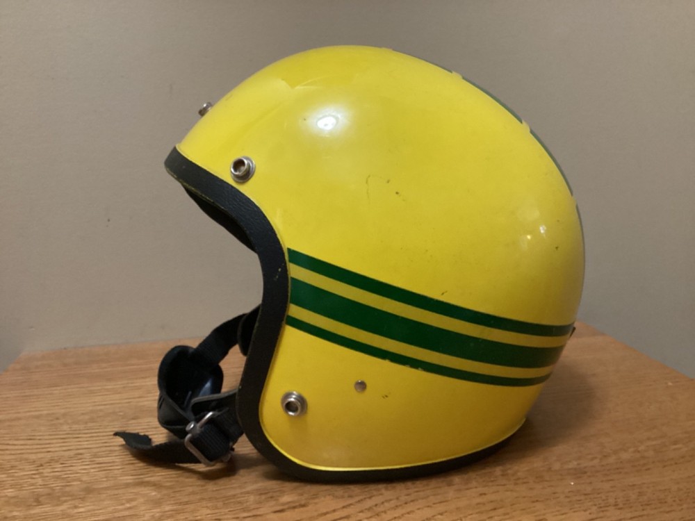John Deere Yellow & Green Stripe 1966 Helmet