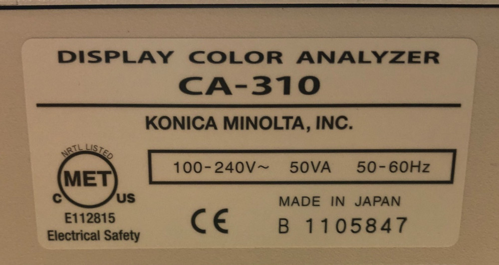 Konica Minolta Color Analyzer CA-310 + Sensor Probe / WITH MANUAL / USED