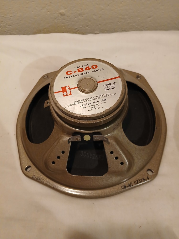 Jensen C 840 Full Range Speaker 8 ohm Used See Description
