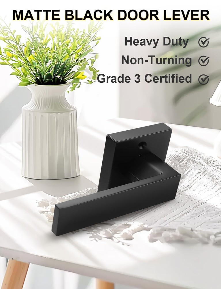 Dummy Door Handle Square Black Knob Left Right Non-Turning Pull 1PCS