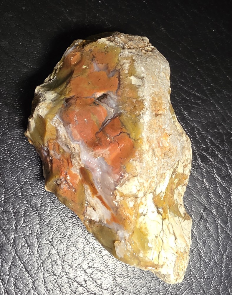 Rough Comanche Trail Agate Nodule-Green, maroon/rust- # S-54