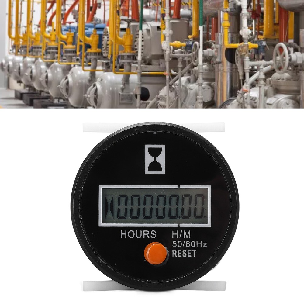 Hot Digital Hour Meter Mechanical Hourmeter Wide Range With Reset Button 24‑240V