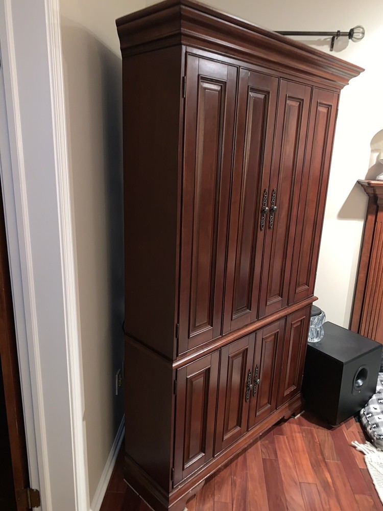 Large Cherry TV Armoire Cabinet