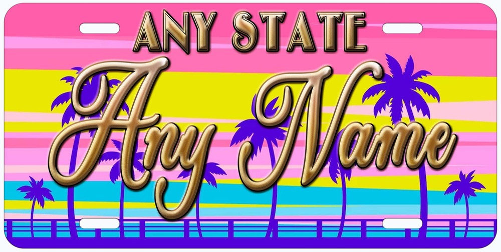 Any State Palms Any Name Personalized Novelty Car License Plate