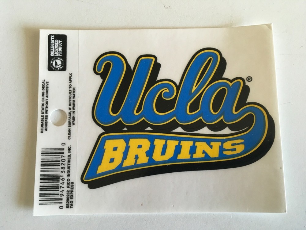 NCAA UCLA Bruins Logo Rico Tag Static Cling Decal - Quantity 2