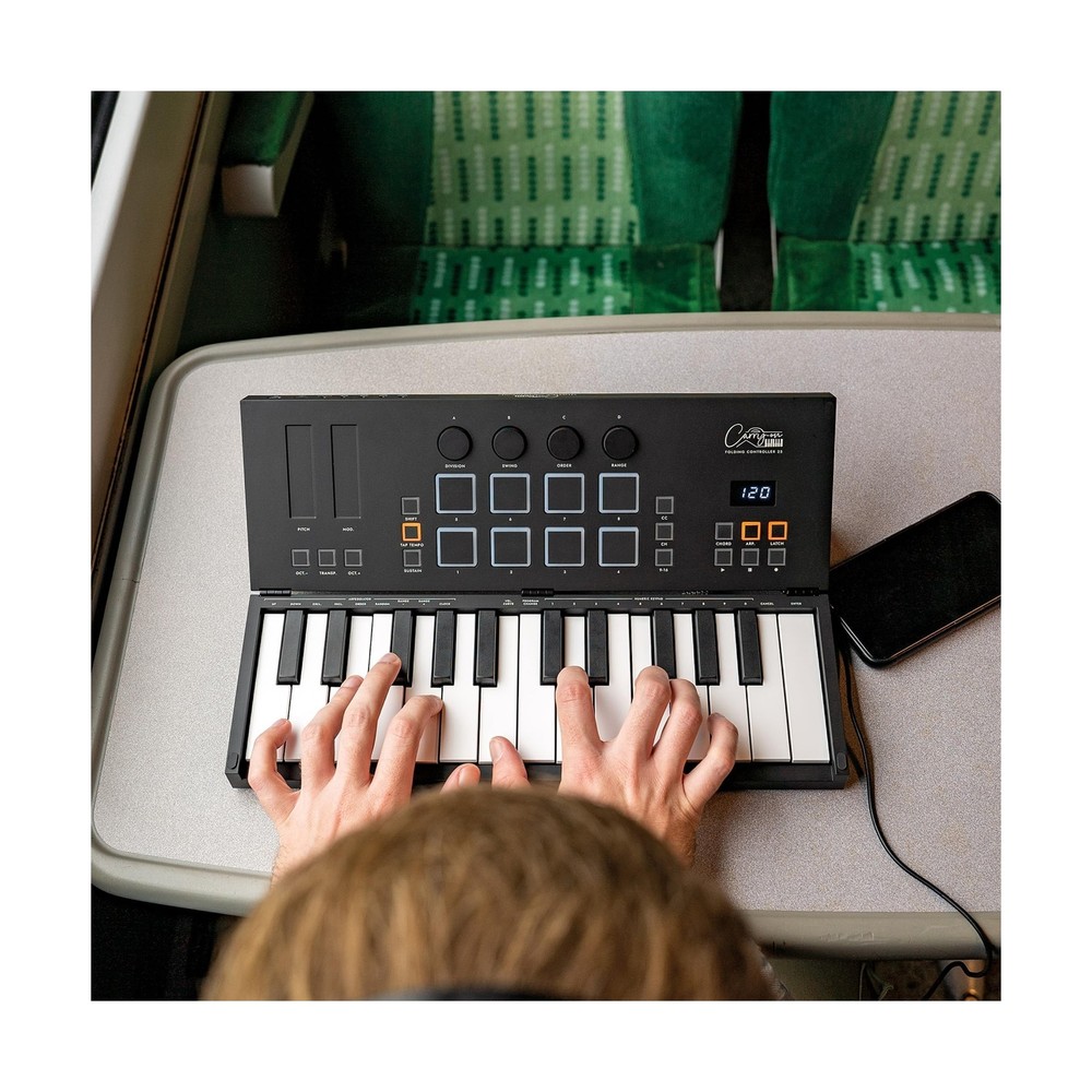 Folding MIDI Controller 25 - MIDI Over Bluetooth &USB Ultra-Portable Keyboard...