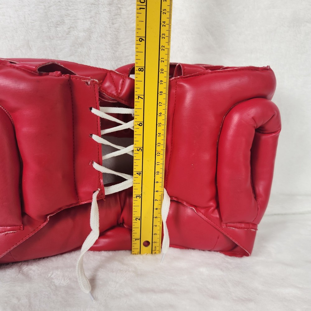 Boxing Training Face Protector Head Gear Padded Pad Red