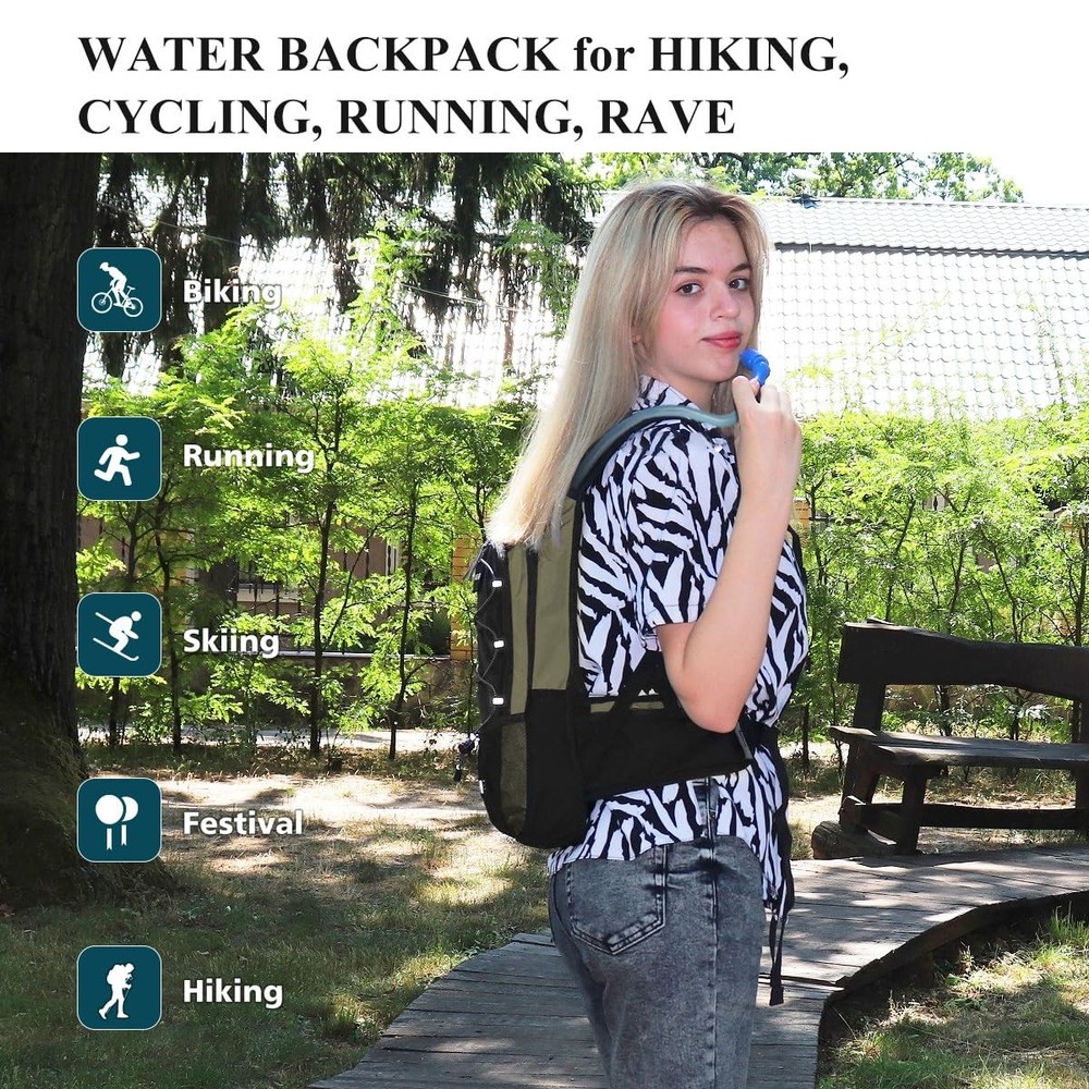 Hydration Backpack, Hiking Backpack with 3L Water Bladder, Lightweight Insula...