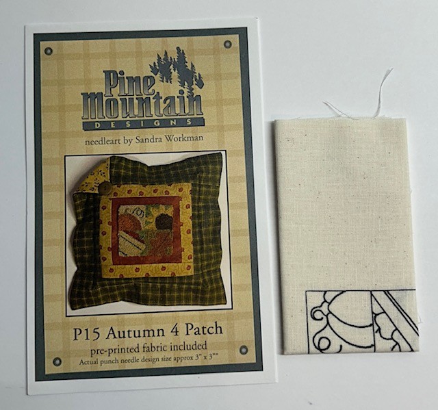 PINE MOUNTAIN Designs PUNCH NEEDLE PATTERN & PRE-PRINTED FABRIC Autumn 4 Patch