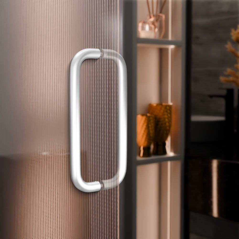 Brixwell Straight Back-to-Back Pull Handle 9" Length Clear Anodized Finish