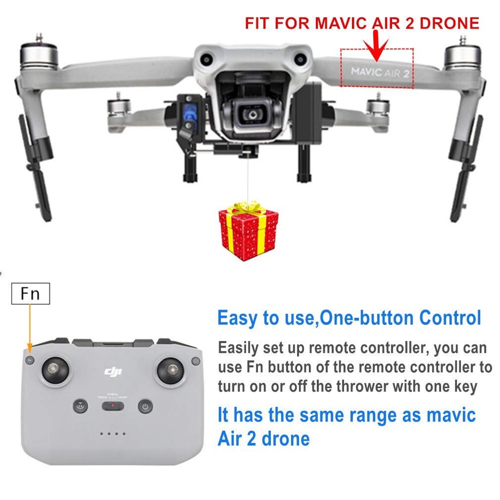 Hanatora Payload Airdrop Release Drop Device for DJI Air Small, black