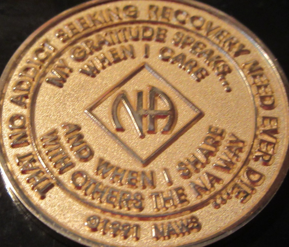 Narcotics Anonymous eternity NA Gold Medallion Token Clean