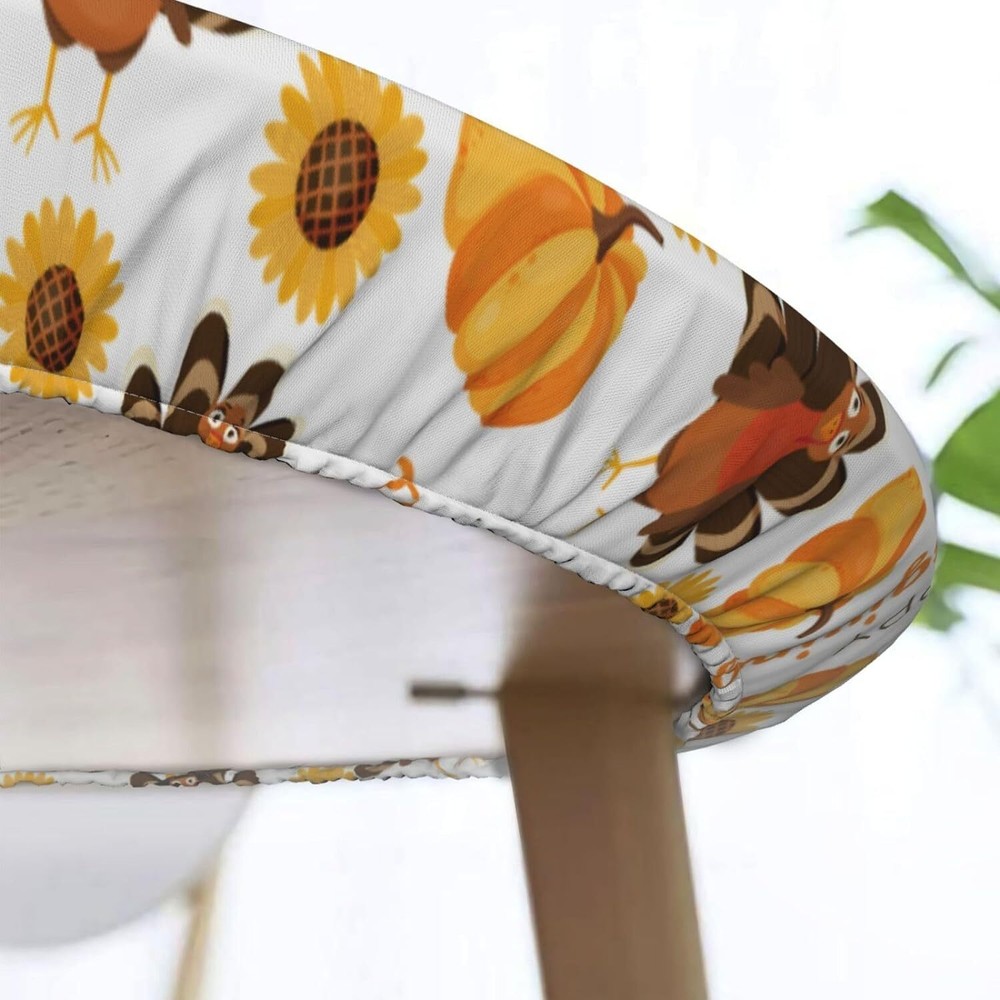 Round Fitted Table Covers Elastic Edge Circle Tablecloth for Dining Party