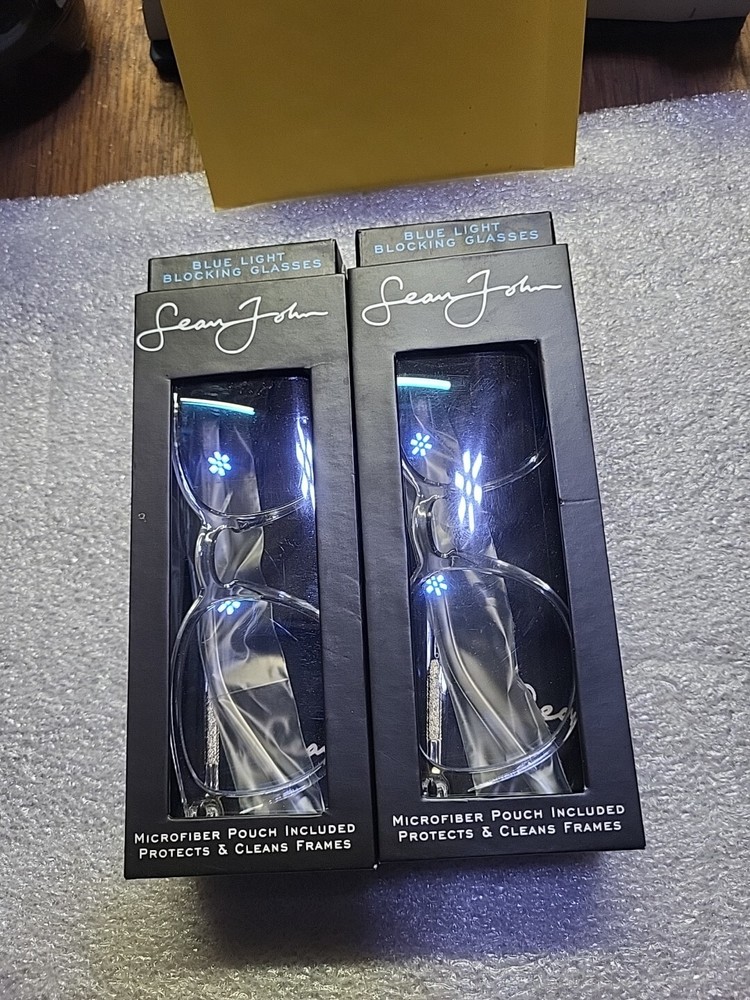 Blue Light Blocking Glasses SEAN JOHN Style Lenox, Clear. UV