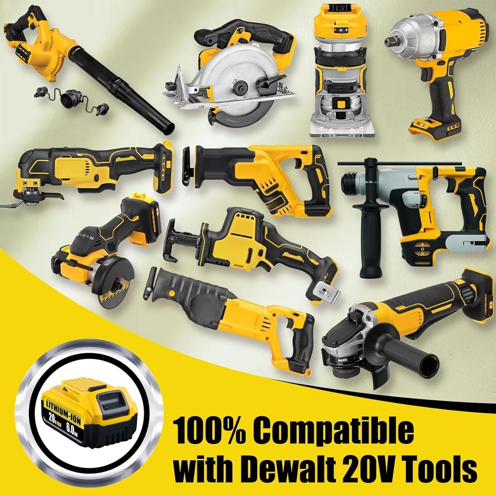 4-Pack 8.0Ah Replace for Dewalt 20V Max Battery 20V Lithium-ion DCB201 DCB200