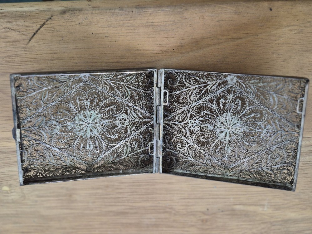 antique silver filigree cigarette cases