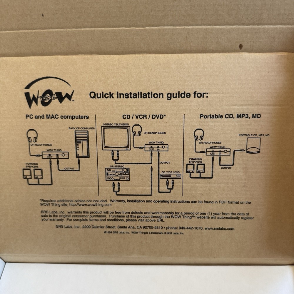 SRS Labs Wow Thing Trubass Audio Processor Never Used New Open Box Windows Mac