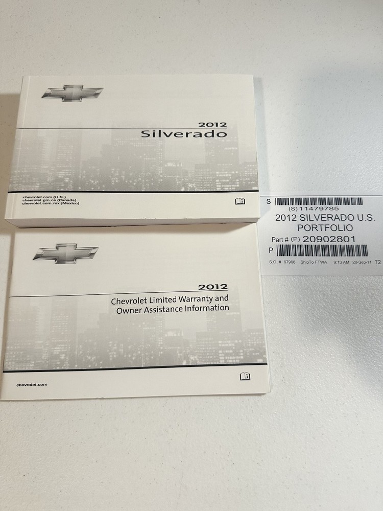 2012 Chevrolet Silverado Owners Manual Set