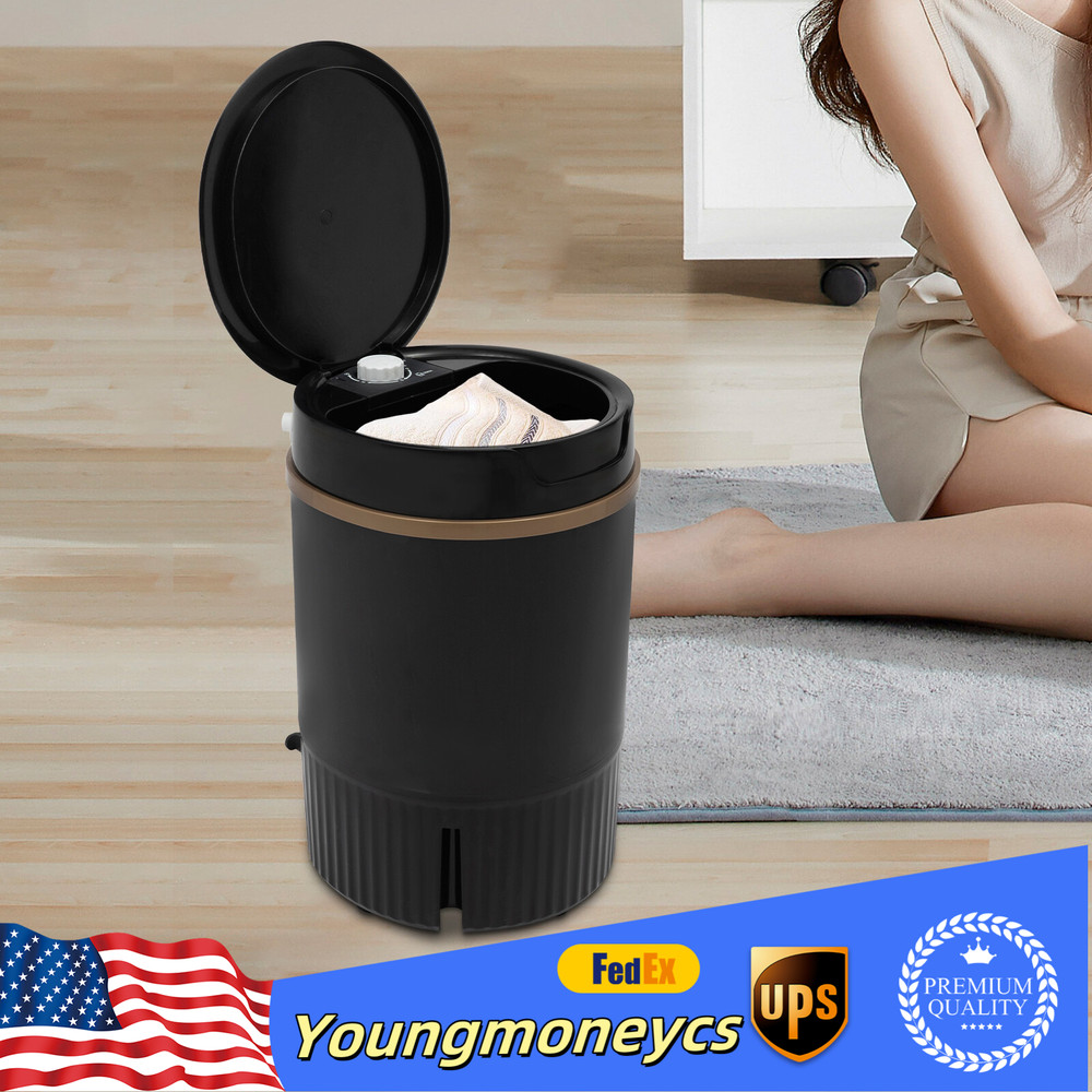 Portable Mini Washing Machine Washer with Drainage Basket Multi-Functional Black