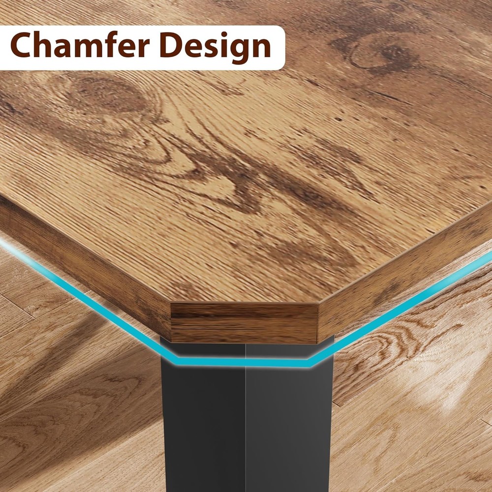 78.7" Long Rectangle Dining Table 6-8 People Industrial Wood Dinner Table Only