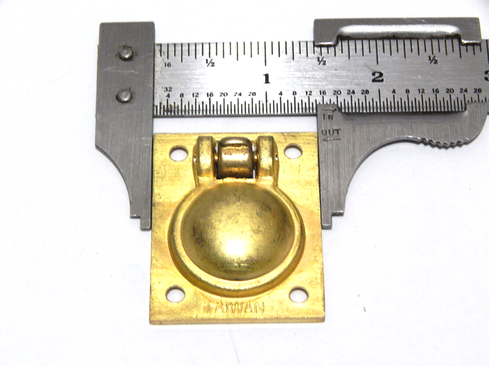 Ring Drawer Pulls Brass Half Mortise for Boxes Doors