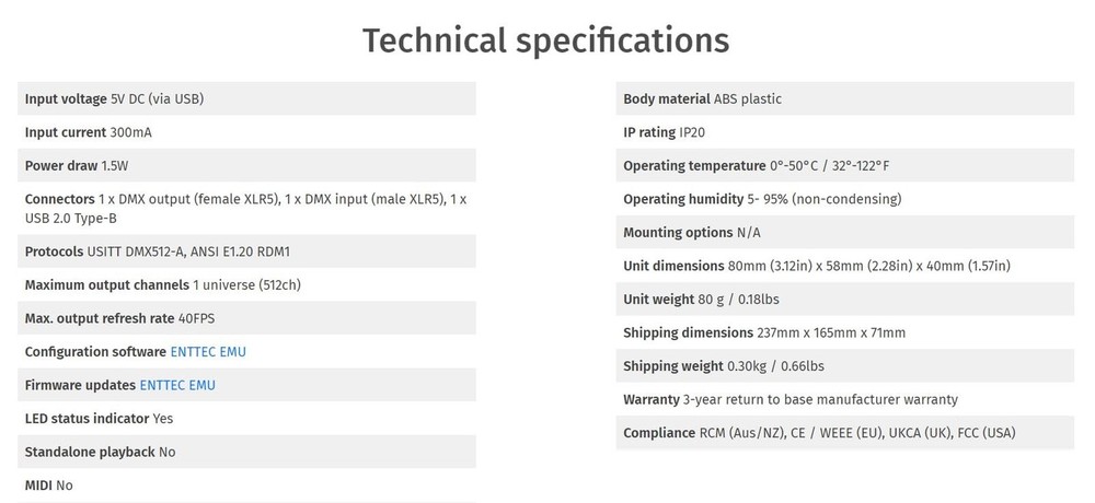ENTTEC DMX USB Pro 512-Ch USB DMX Interface
