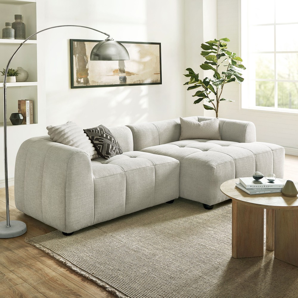 Liana Modular Sofa with Chaise in Linen