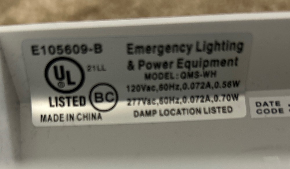 New LED Emergency Exit Light Battery Backup & Adjustable Two Heads UL 924-Listed
