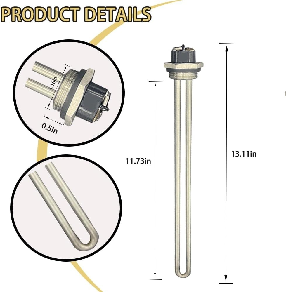 Corrosion-Resistant 4500W Water Heater Element for AO Smith - 2 Pack With Gasket