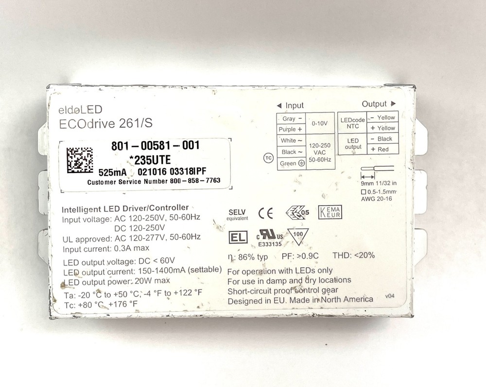 EldoLED Intelligent LED Driver/ Controller ECOdrive 261/S USED 10-Pack
