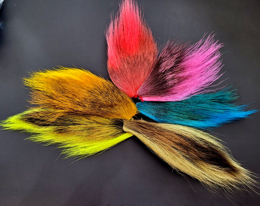 FLUORESCENT BUCKTAIL COMBO PACK - Fly Tying Materials - 6 COLOR Assortment - NEW