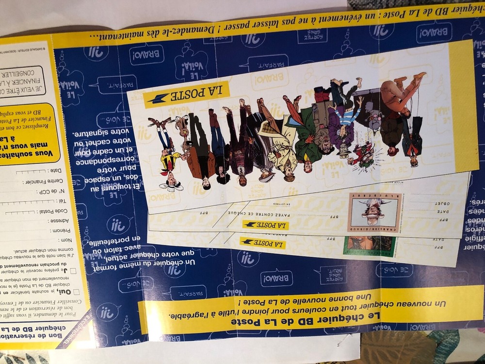 brochure la poste comic cheques heroes comics