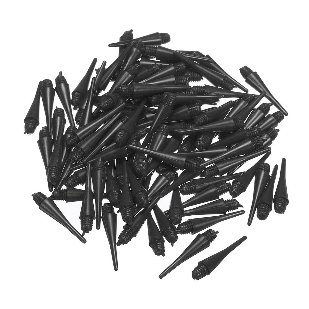 Plastic Dart Tips, 100 Pack 2BA Thread Soft Dart Tips, Black