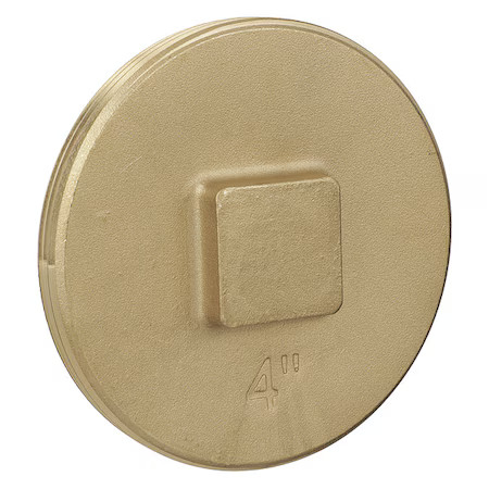 Oatey 42374 Cleanout Plug, 4 In, Brass