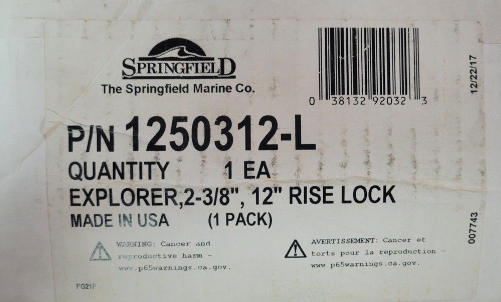 Springfield Explorer 12" Pedestal Set, Locking, 1250312-L