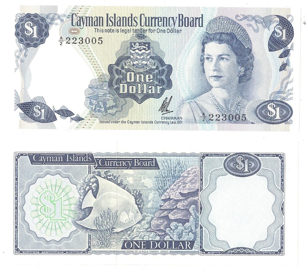 1971 $1 Cayman Islands Currency Board Pick #1 Uncirculated