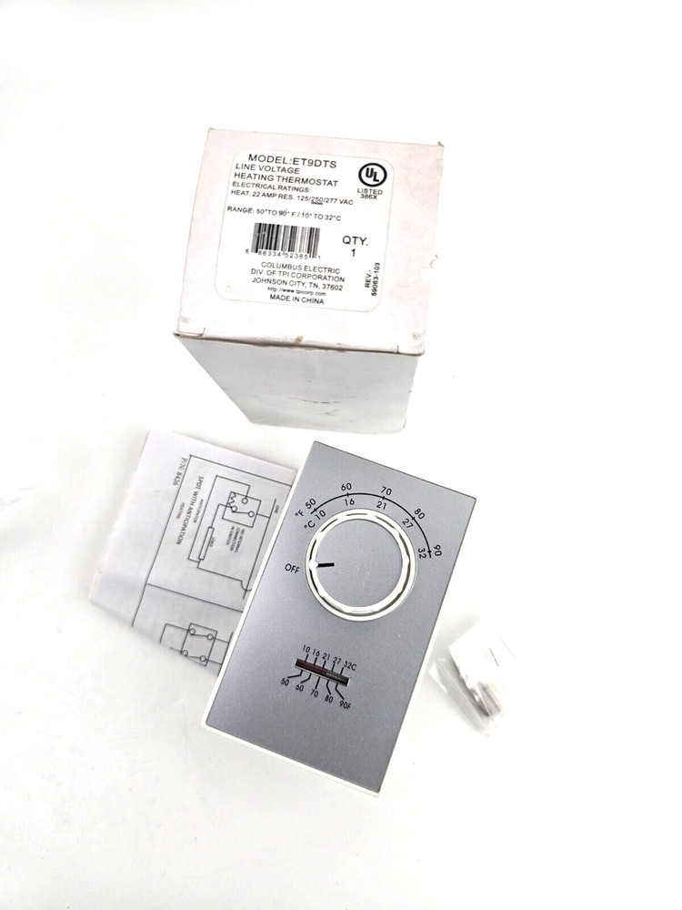 ET9DTS Thermostat Double Pole Heat Only Line Voltage