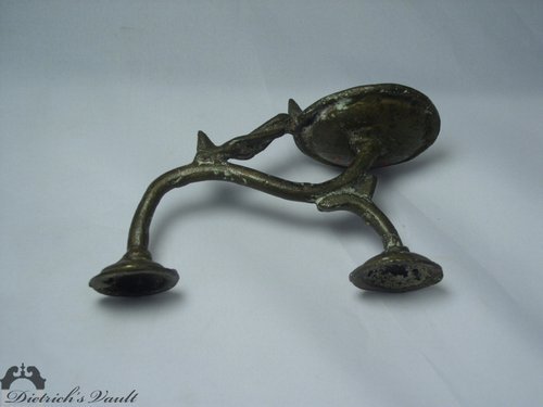 Pair Ancient Brass or Bronze Pan Lamps Middle Eastern