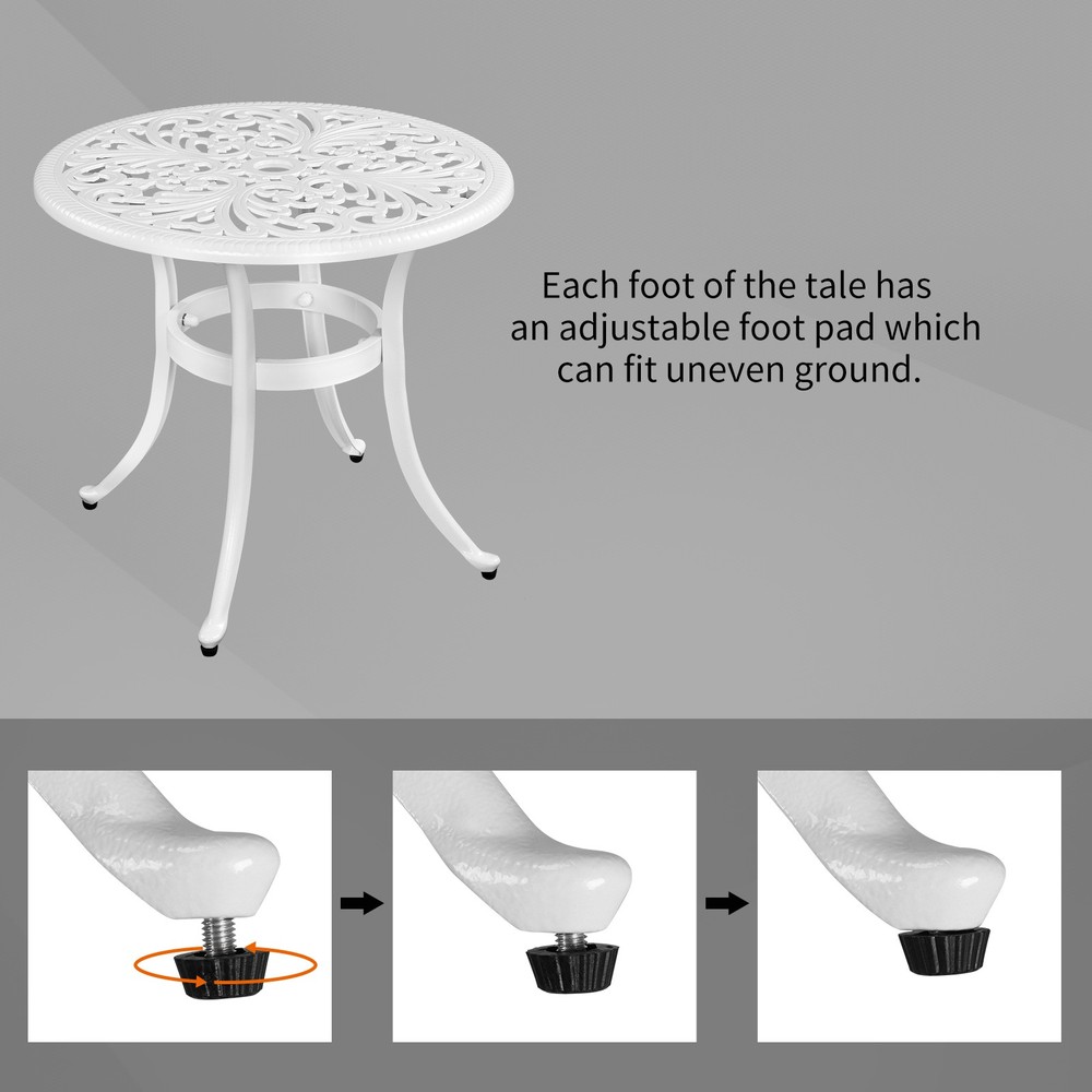 Patio End Table Side Table, Cast Aluminum Cocktail Table