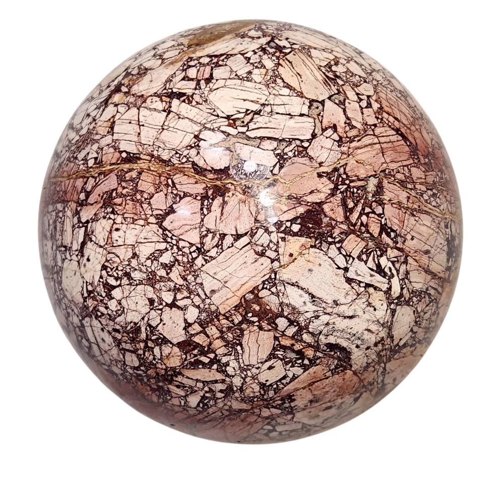 Chipboard Rhyolite 89mm Sphere - Angular Chiplike Inclusions - Decor Stone 6492