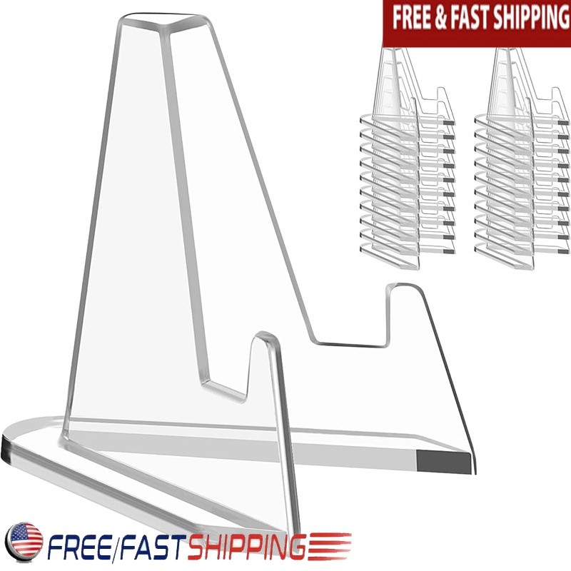 20 Pack Acrylic Display Stands Triangular Easel Holds Coins Cards Medals Photos