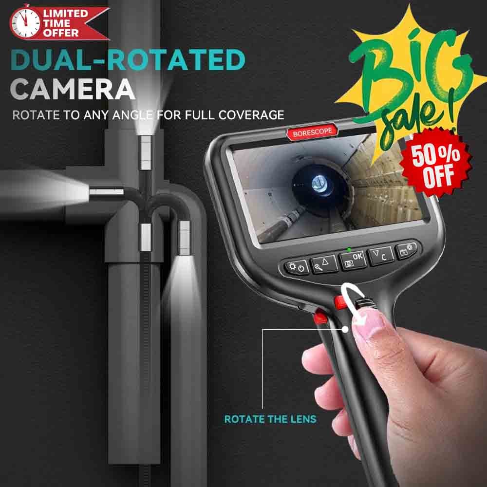 Two-Way Articulating Borescope Camera with Light Endoscope Inspection Camera HD