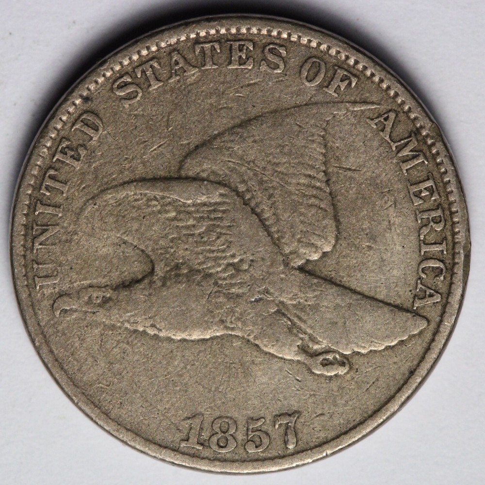 1857 Flying Eagle Cent Penny VF E116 WUEM