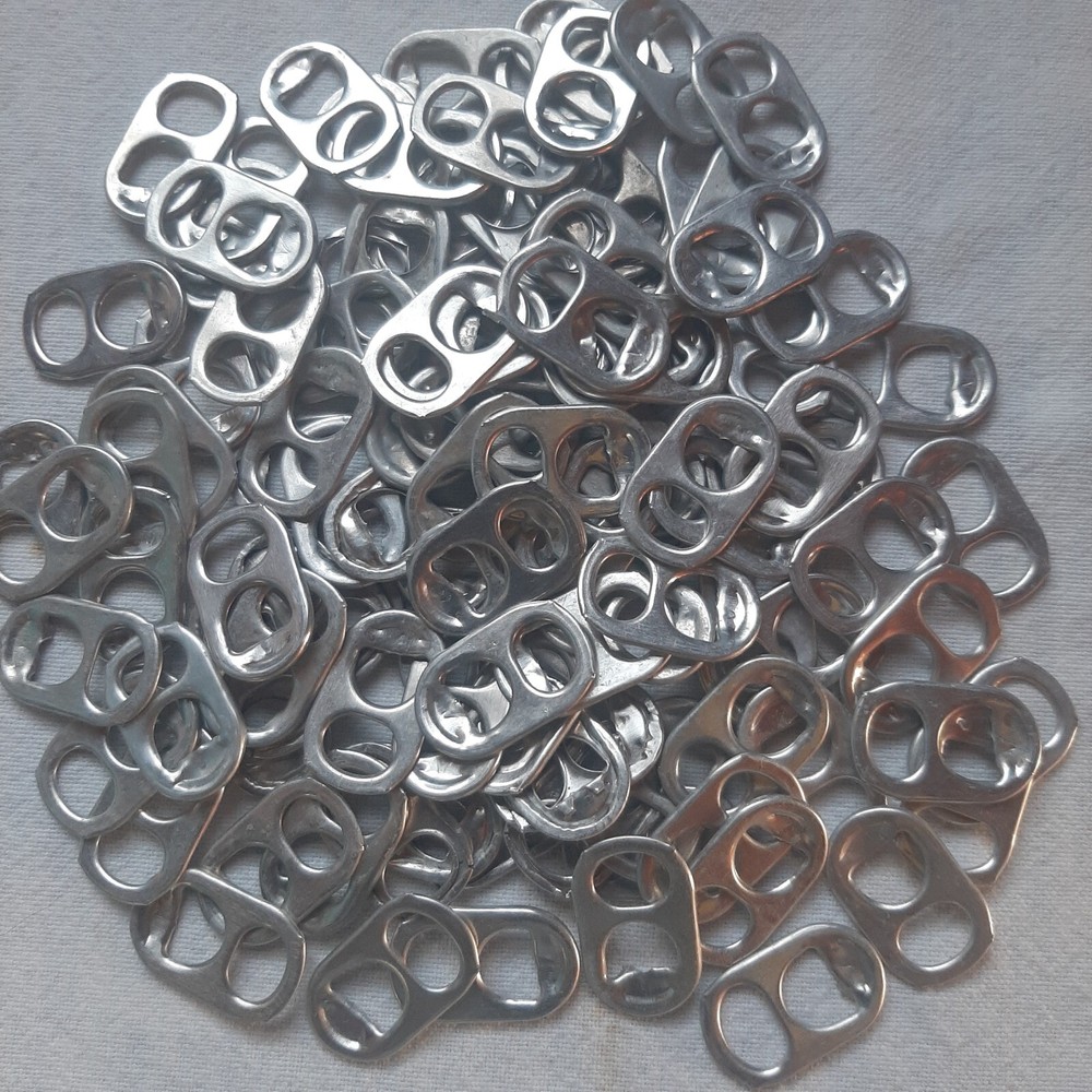 200 Aluminum Can Pull Tabs for Crafts (2-hole rounded) - Soda Tabs, Pop Tabs