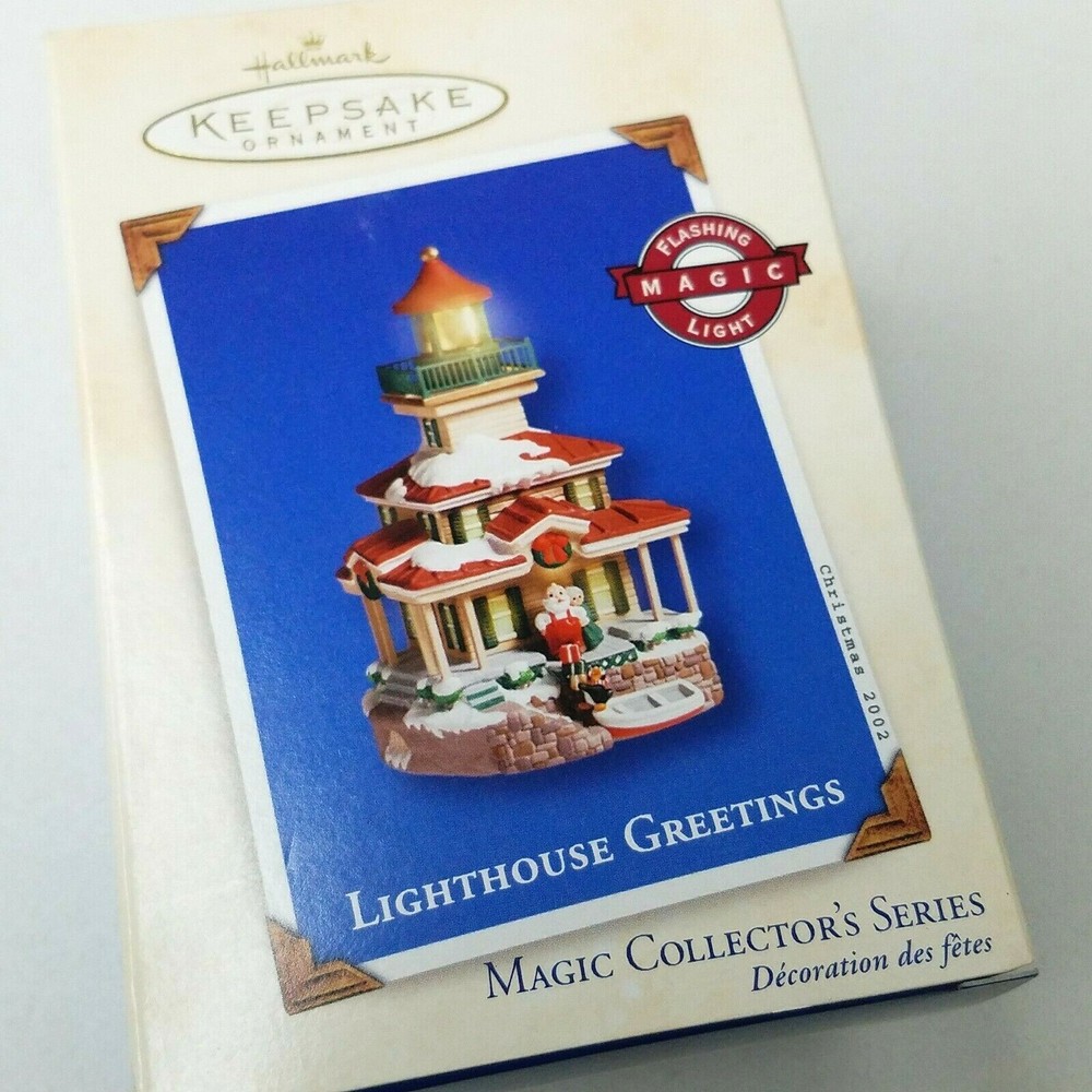 Hallmark Keepsake Christmas Ornament Lighthouse Greetings 2002 #6 Magic Light