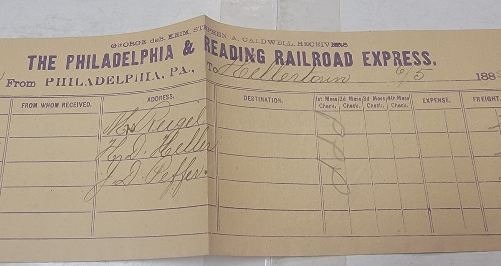 1885 PHILADELPHIA & READING RAILROAD EXPRESS E76