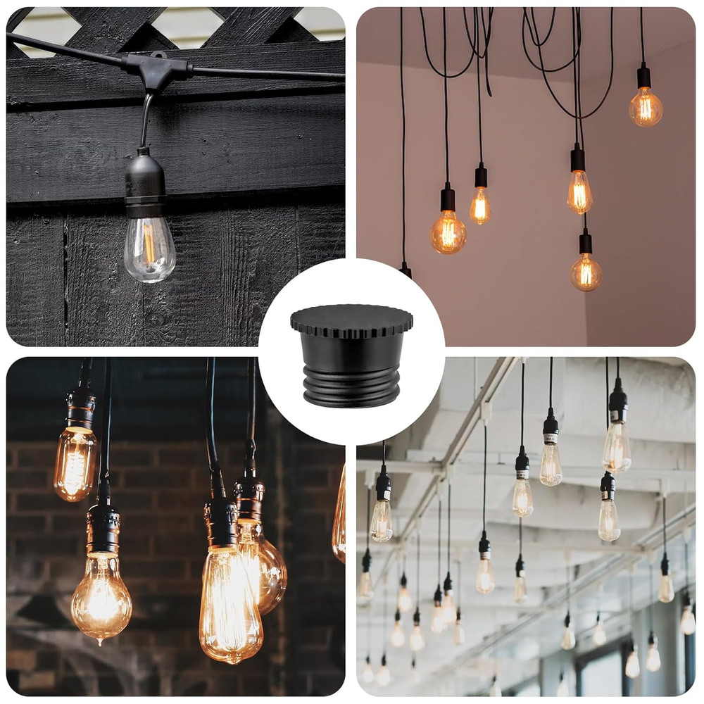 Light Socket Caps, Bulb Socket Safety Covers for String Lights, Fit Standard & R