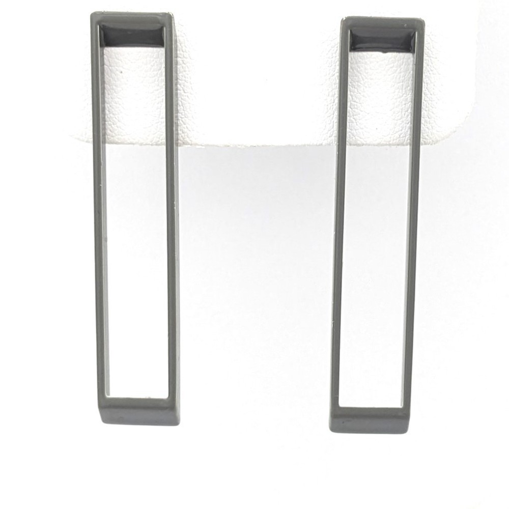 Vintage Rectangular Stud Earrings Gray | Long Geometric Modern Earrings Edgy
