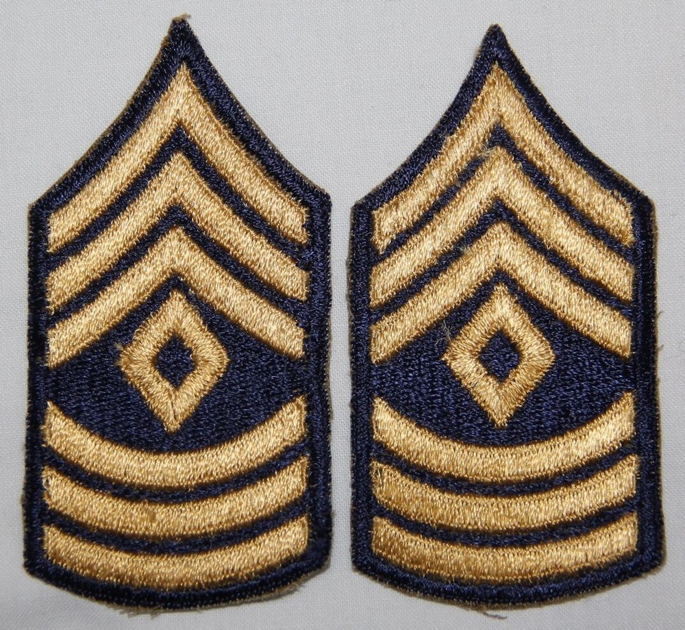 ORIGINAL KOREAN WAR E-7 NON COMBAT FIRST SERGEANT CHEVRONS, STRIPES